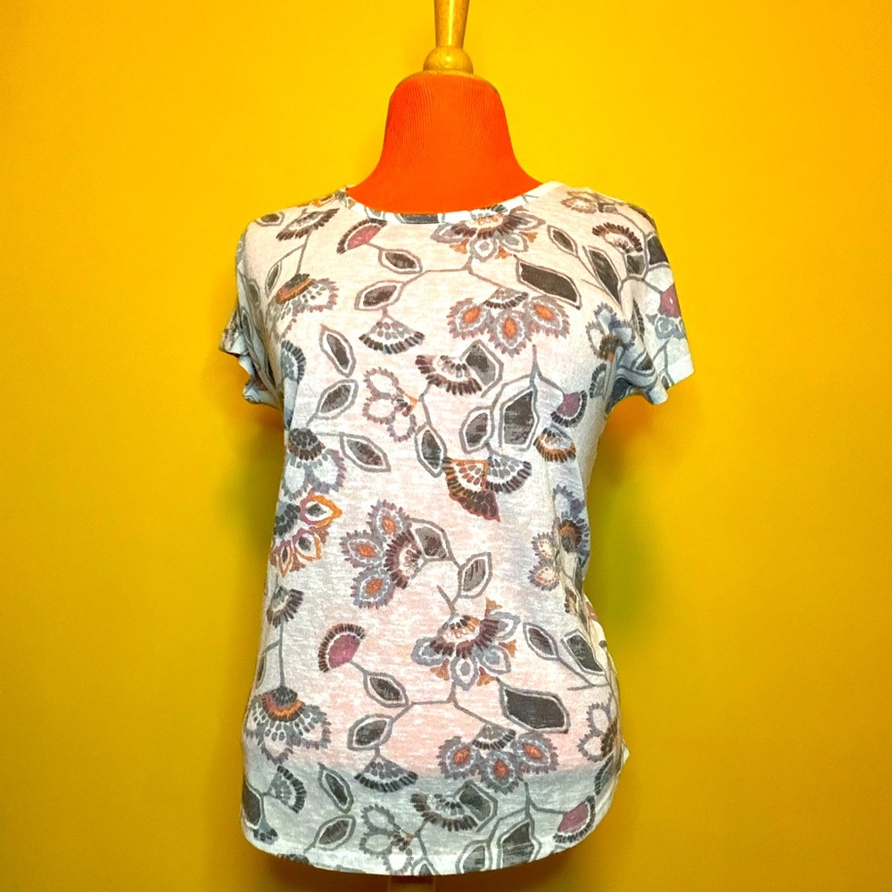 Max Jeans Designer Floral Fan Knit Top